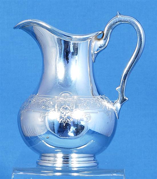 A Victorian silver cream jug, by Hunt & Roskell, (Alfred Benson & Henry Hugh Webb), Height: 143mm Weight: 8.2oz/256grms